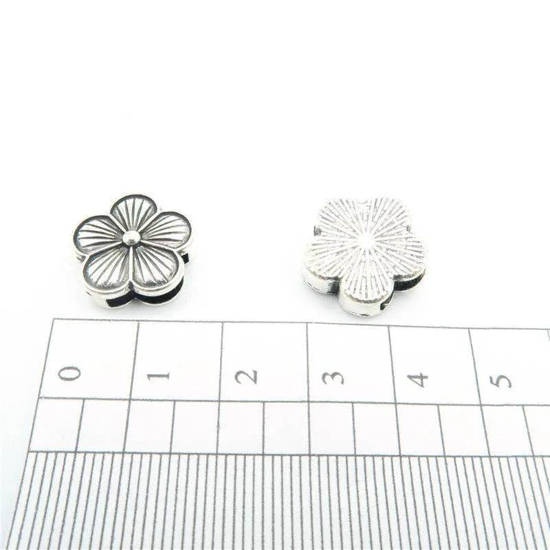 10 Pcs For 10mm flat leather,Antique Silver Flower, jewelry supplies jewelry finding D-1-10-34