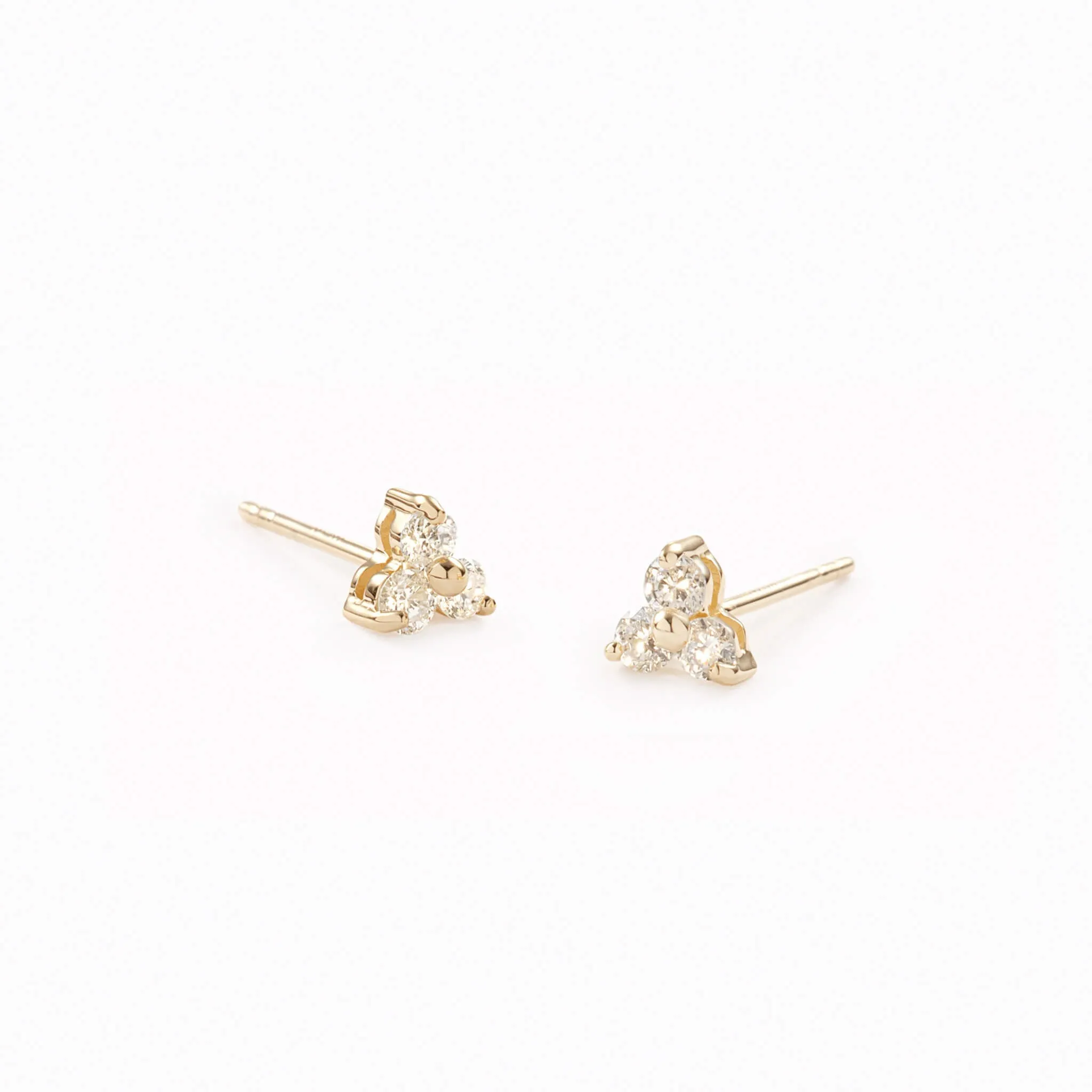 14k Yellow Gold Diamond Stud Earrings - Trillium