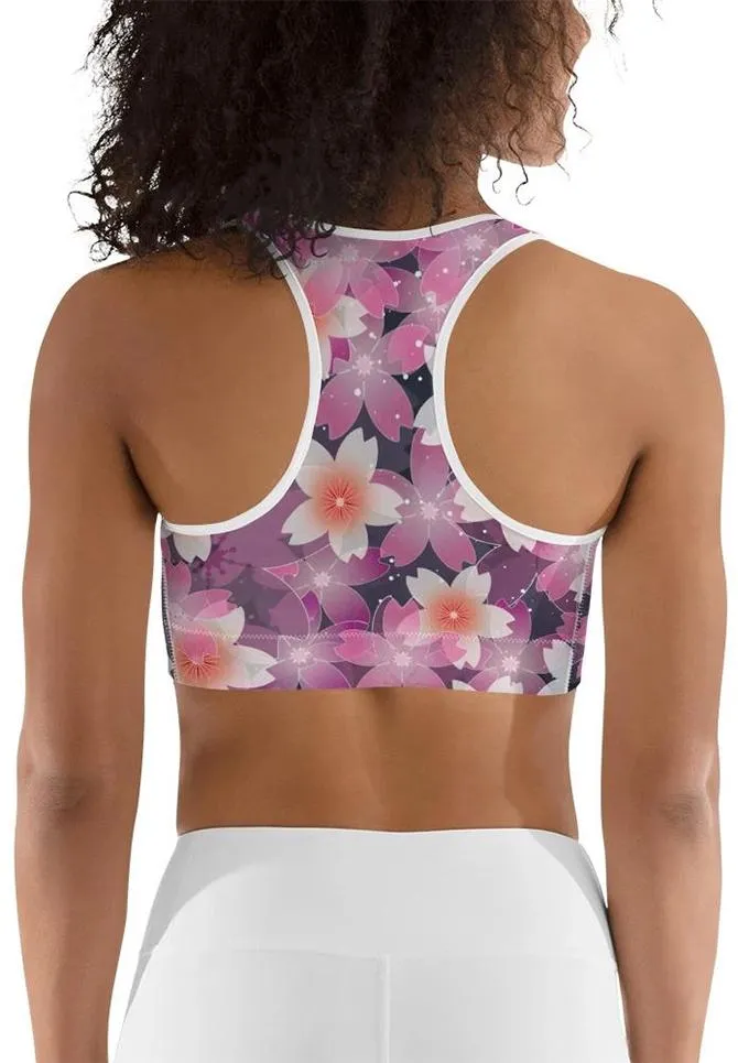 Abstract Flower Sports Bra