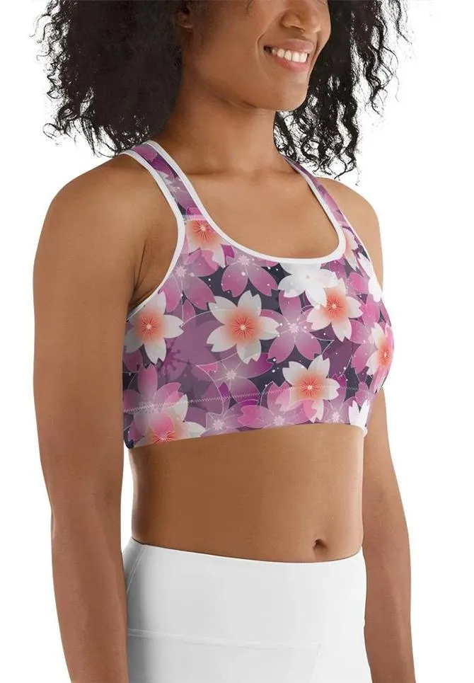 Abstract Flower Sports Bra