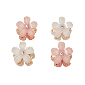 Accessorize London Girls Flower Claw Clips 4-Pack