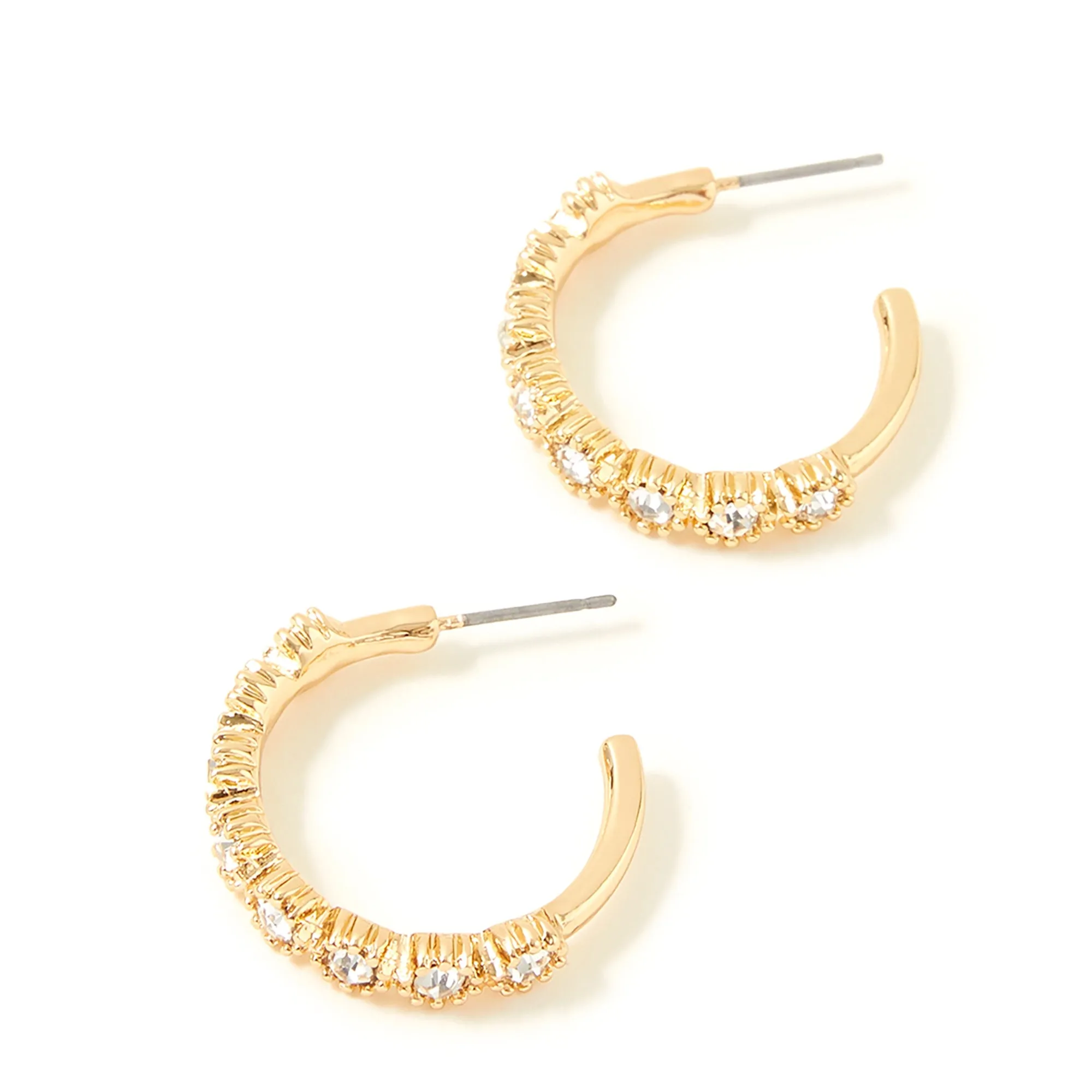 Accessorize London Women's Gold Diamante Flower Hoop Earring