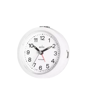 Acctim Elana Silent Sweep Analogue Alarm Clock - White