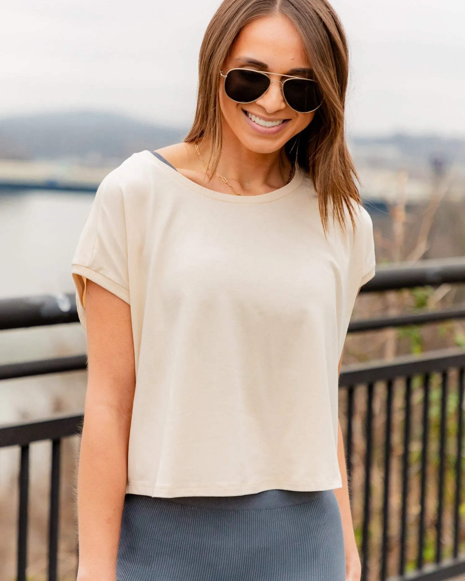 Alicia Cap Sleeve Top - Cream