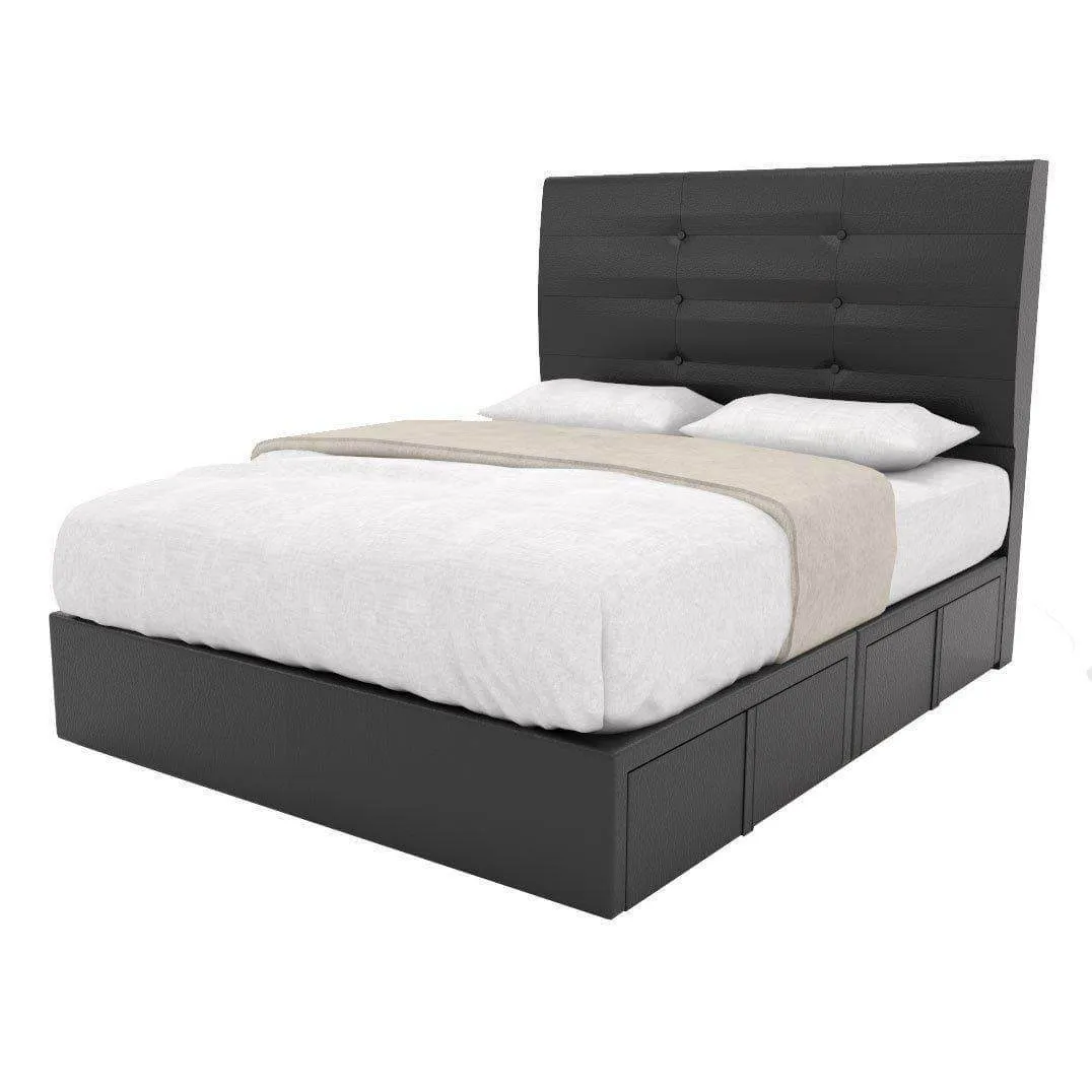 Arlen Faux Leather Drawer Bed Frame