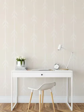 Arrow Wallpaper In White- Peel and Stick and Soak and Stick Wallpaper