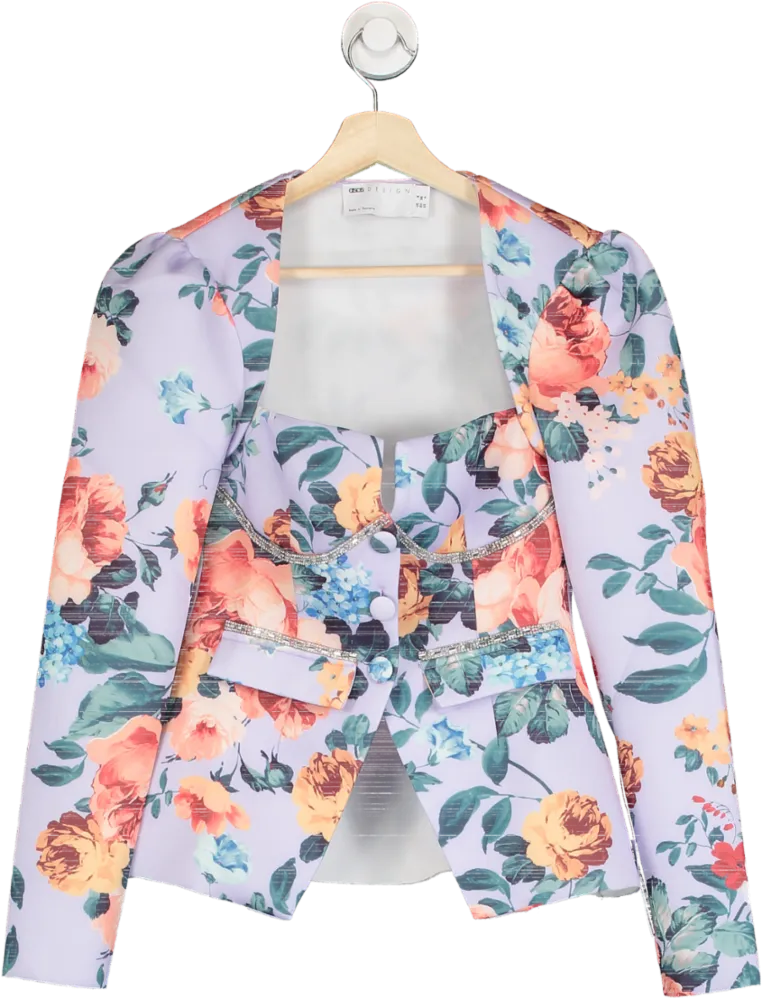 ASOS DESIGN Multi-coloured Floral Blazer UK 8