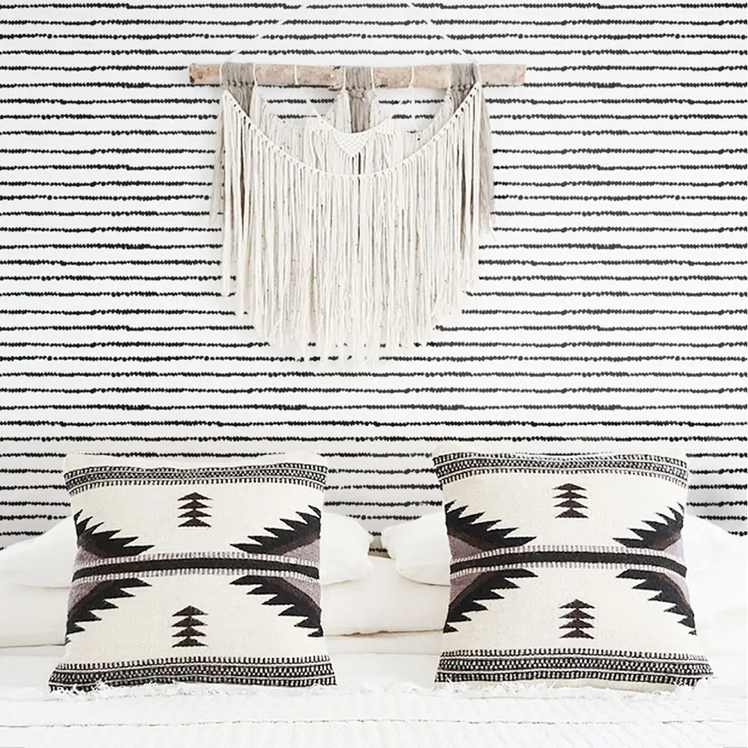 Black Dotted Bohemian Wallpaper