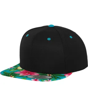 Black/Aqua - Hawaiian snapback (6089HW)