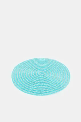 Blue Round Textured Placemat