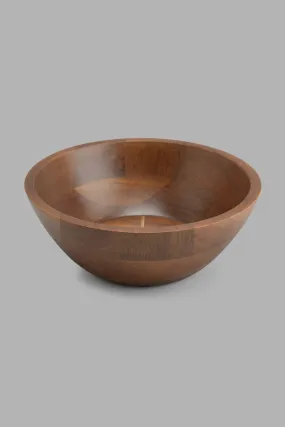 Brown Wooden Round Bowl