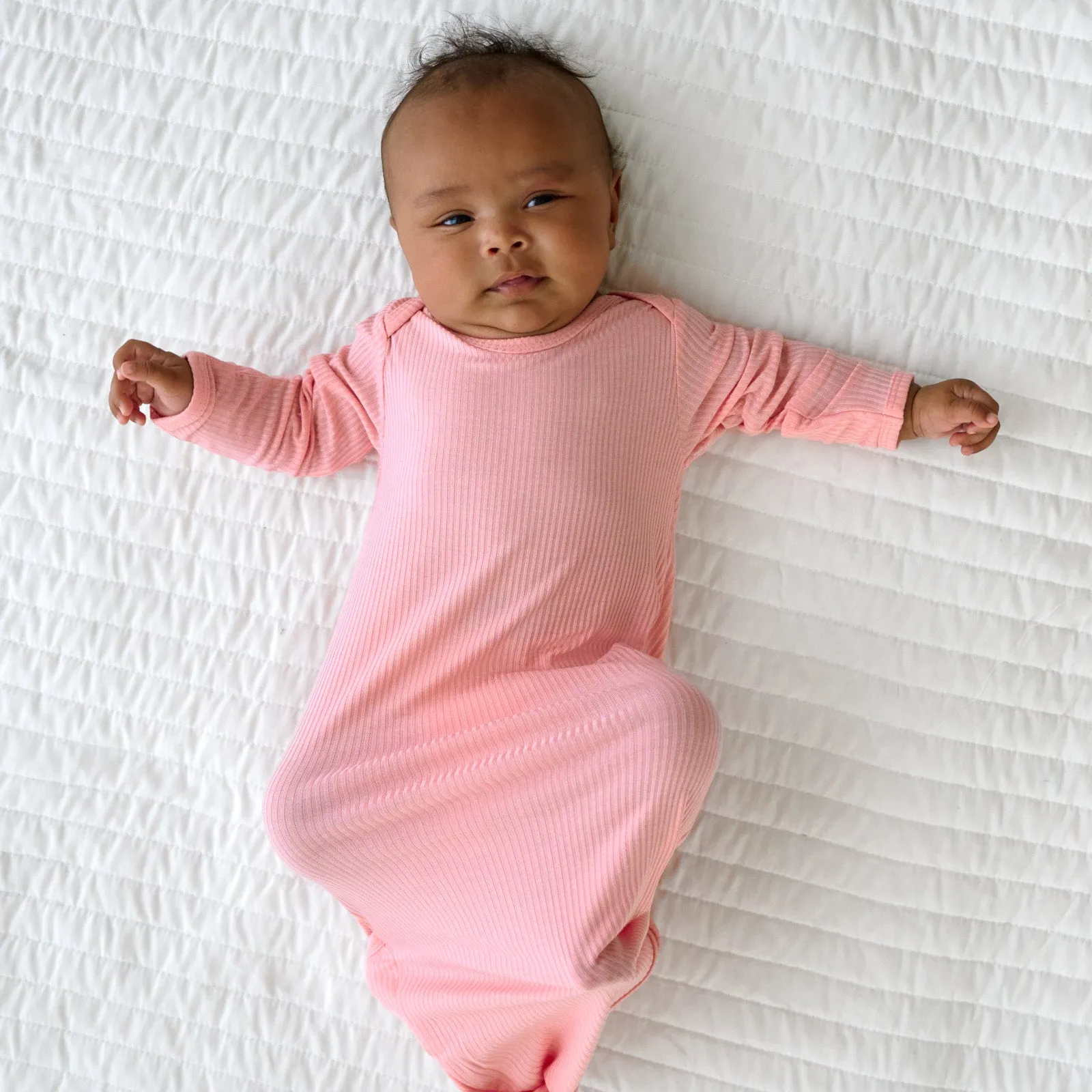 Bubblegum Ribbed Infant Gown