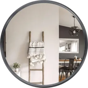 Circle Mirror Artwork Wall Decor :Black Wall Mirrors round Decorative with Metal Frame for Bathroom Bedroom Dresser Decoration 18 X 18