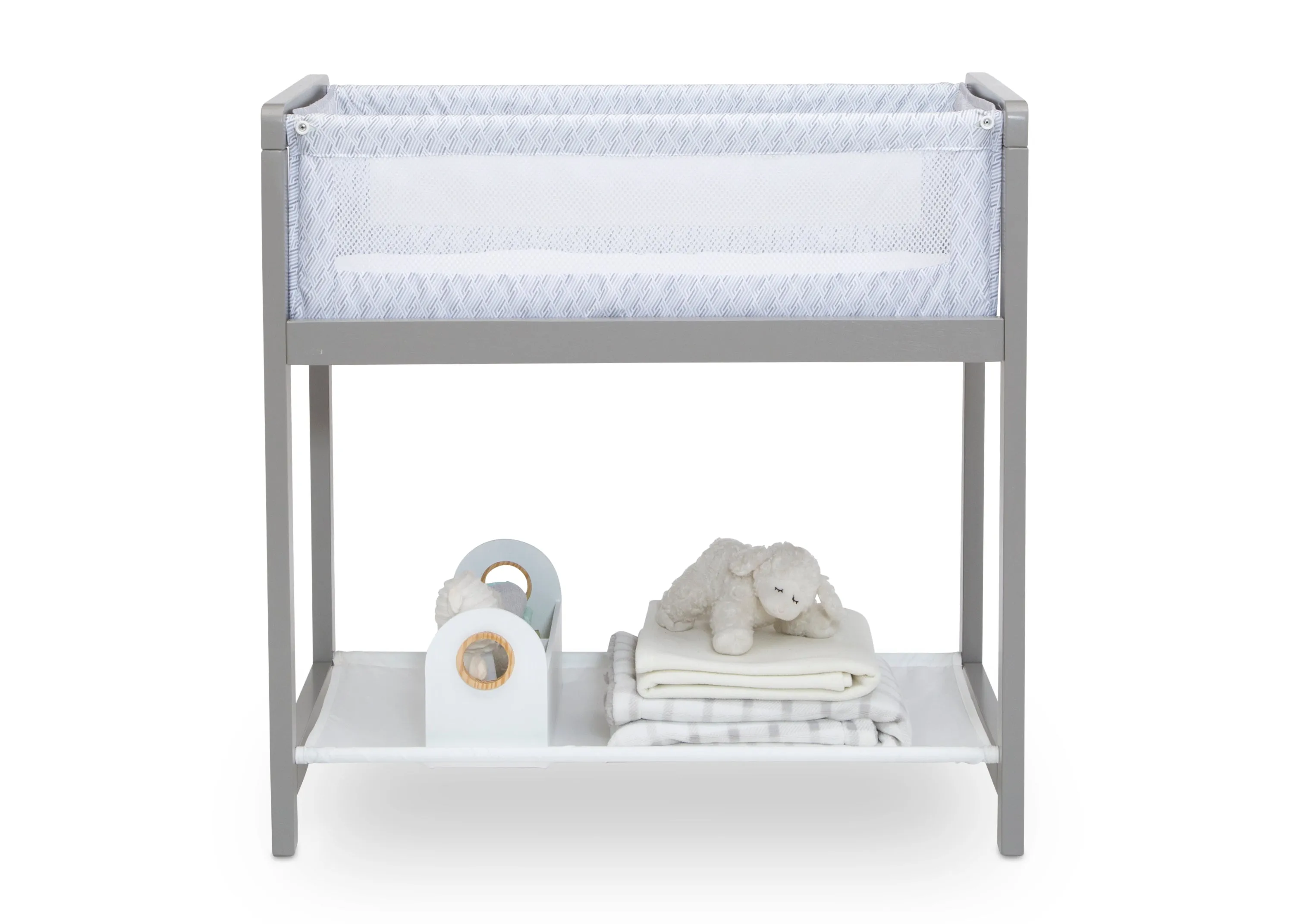 Classic Wood Bedside Bassinet Sleeper - Portable Crib with High-End Wood Frame