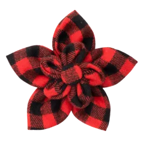 Collar Flower | Red & Black Buffalo Plaid