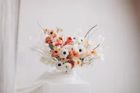 Colourful Dried & Artificial Flowers Bridal Bouquet - Light Terracota & Cream