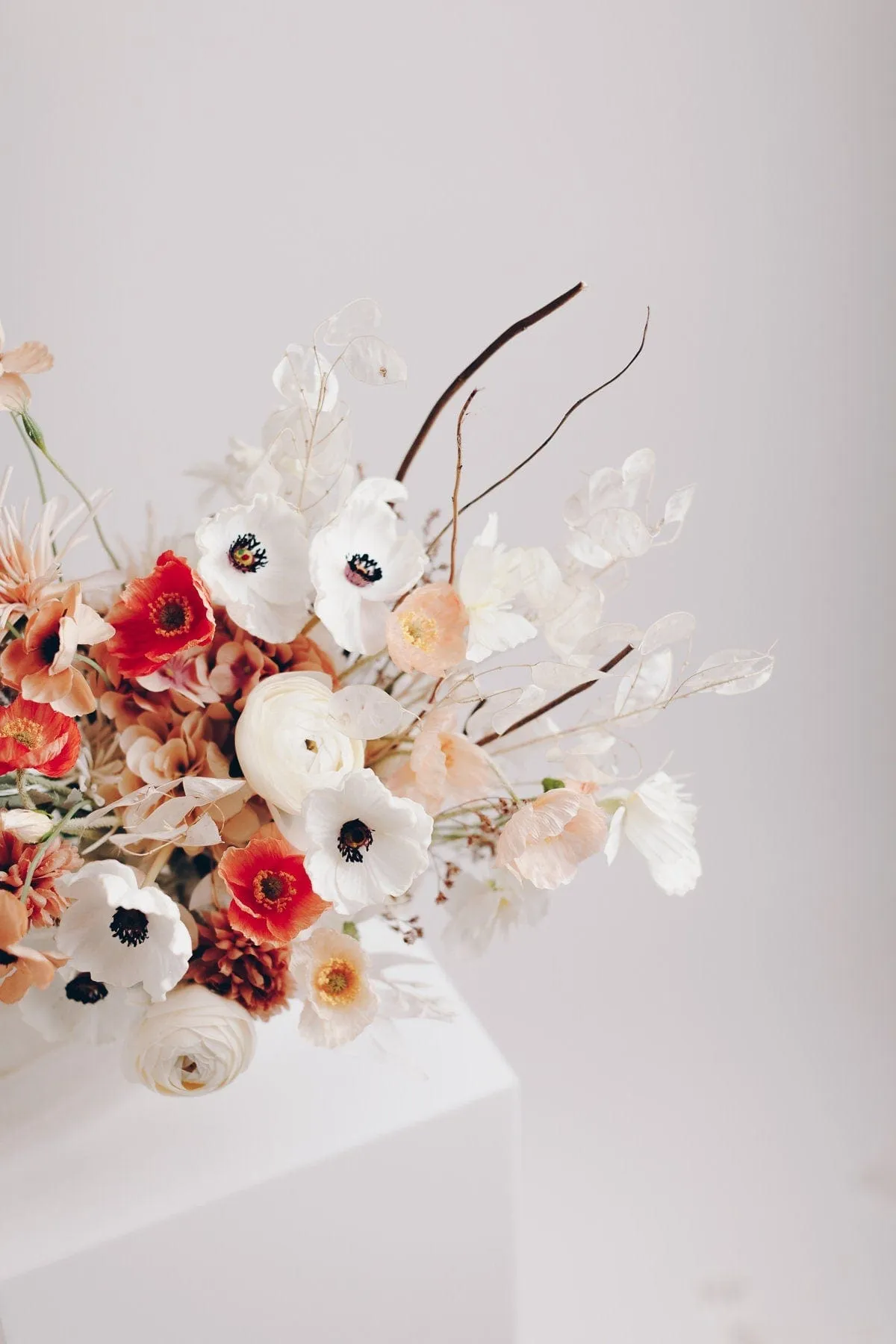 Colourful Dried & Artificial Flowers Bridal Bouquet - Light Terracota & Cream