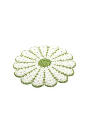 Cream And Green Round Placemat