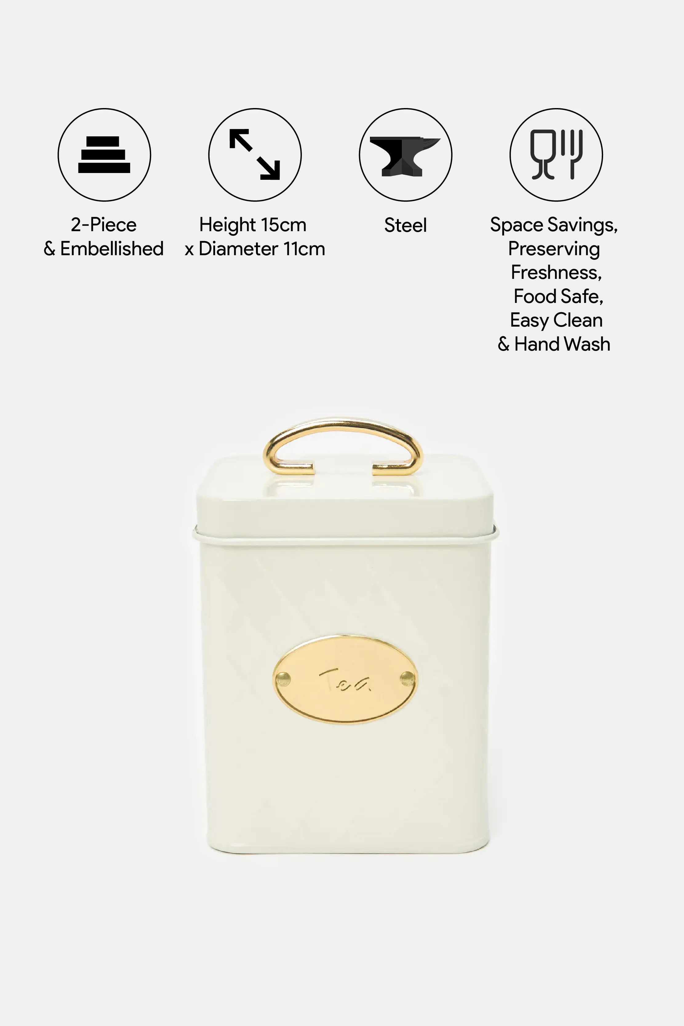 Cream Round Tea Canister