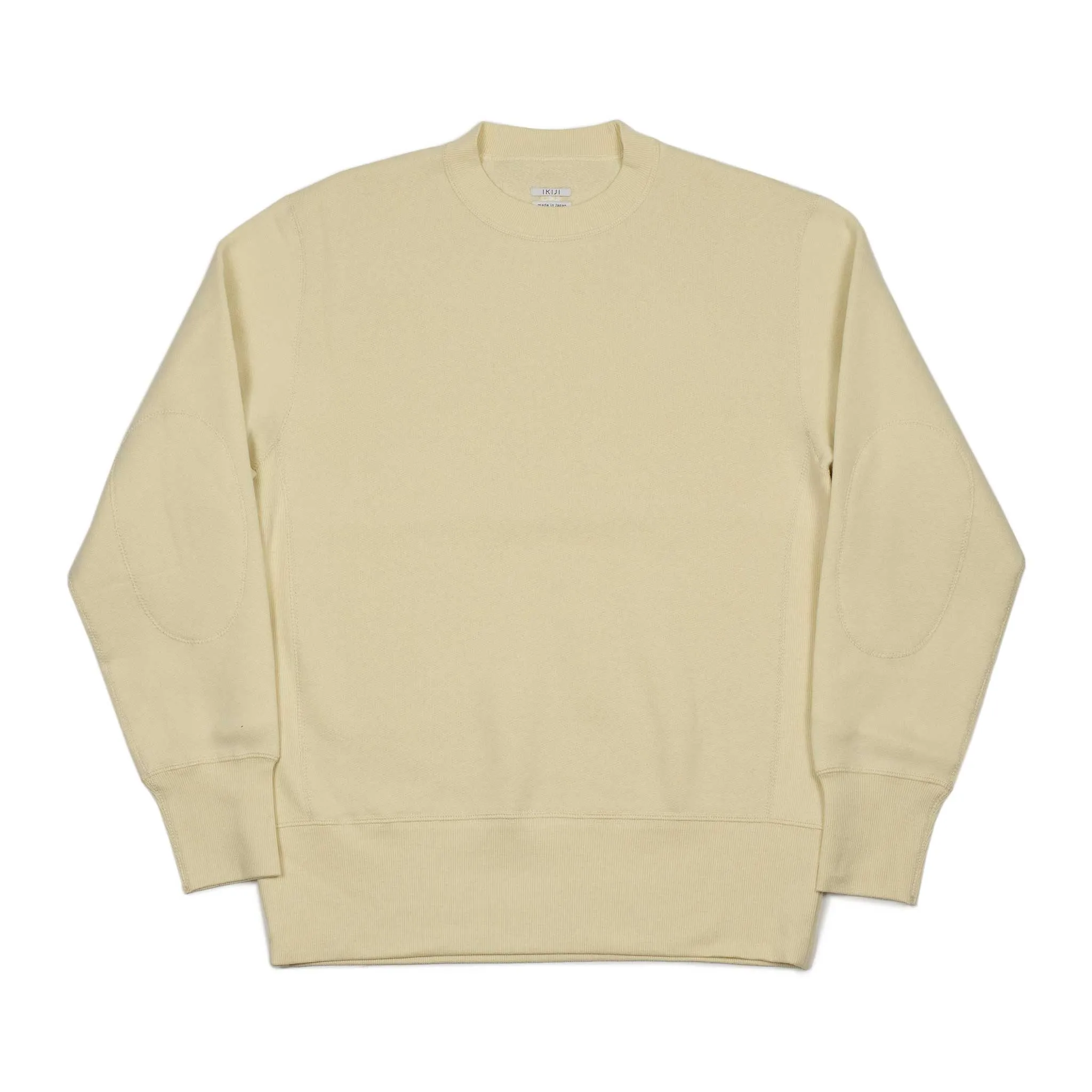 Crewneck fleece sweatshirt in cream plush cotton and lyocell