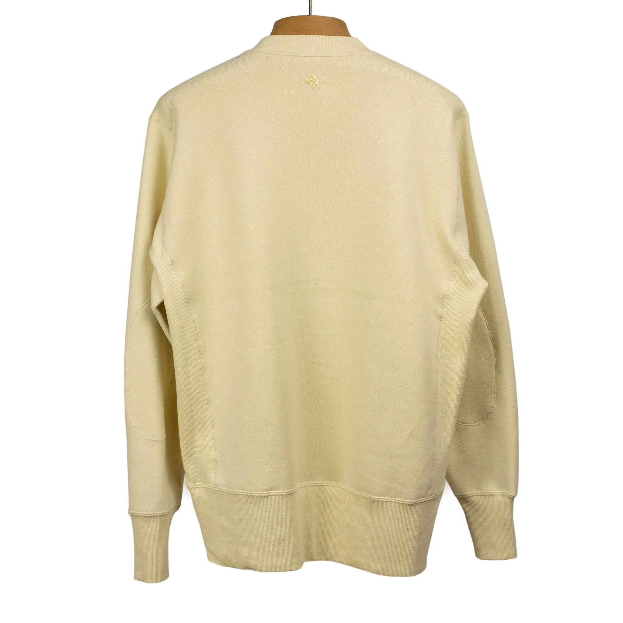 Crewneck fleece sweatshirt in cream plush cotton and lyocell