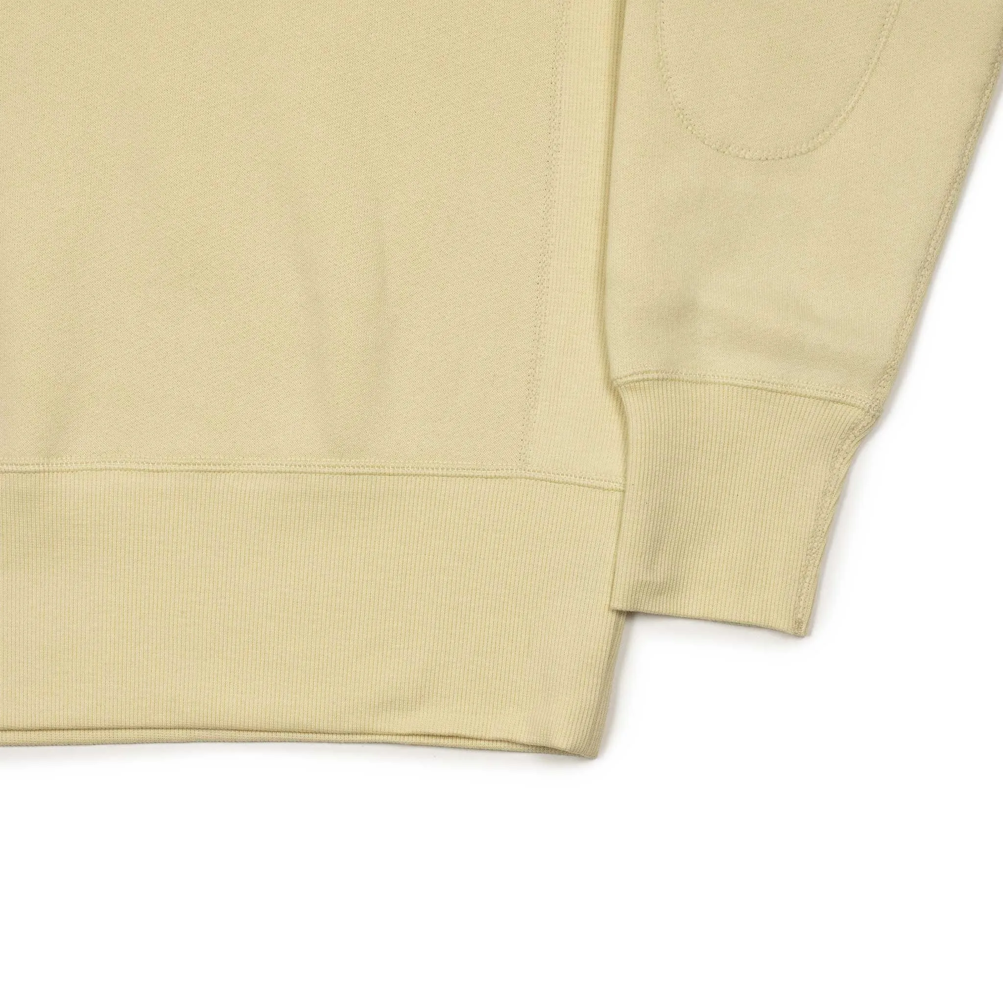 Crewneck fleece sweatshirt in cream plush cotton and lyocell