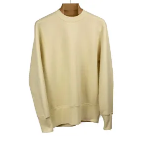 Crewneck fleece sweatshirt in cream plush cotton and lyocell