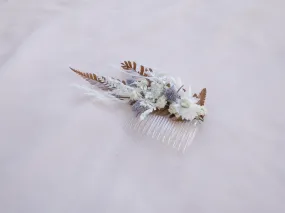 Daisy and Fern Boho Real Dried Flower Comb / Bridal Comb / Bridesmaids Comb / Bride Flower Comb