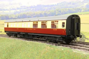 Darstaed D24-2-05RA Finescale O Gauge BR/LNER Thompson Mainline RF (Restaurant First with Kitchen) Coach, Crimson & Cream 'E1600E'