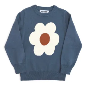 Denim Flower Pullover Sweater