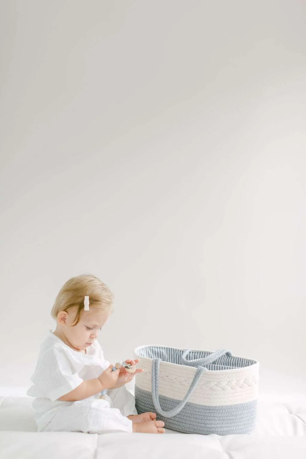 Diaper Caddy Organizer | Grey and Cream