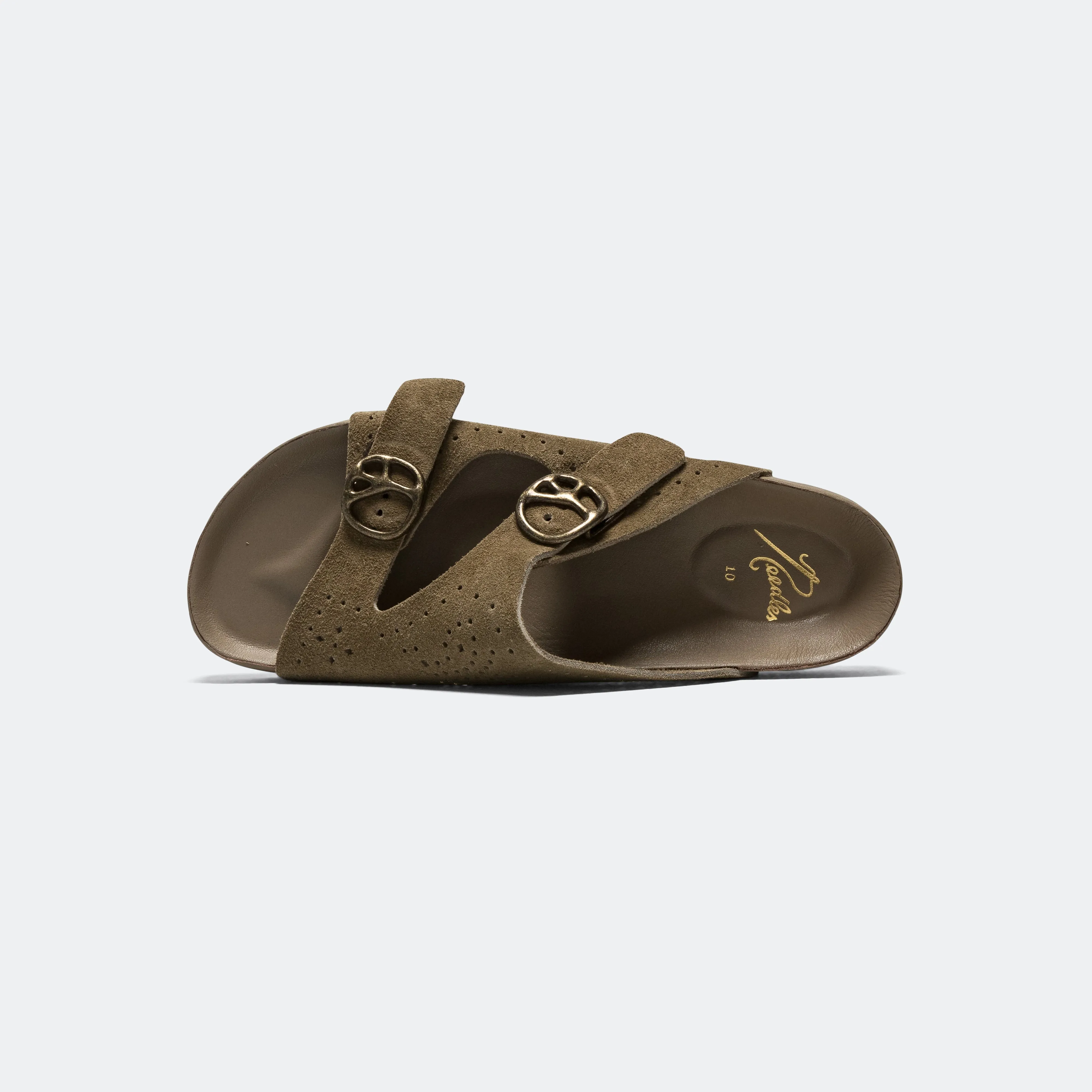 Double  Strap Sandal - Taupe Suede Leather