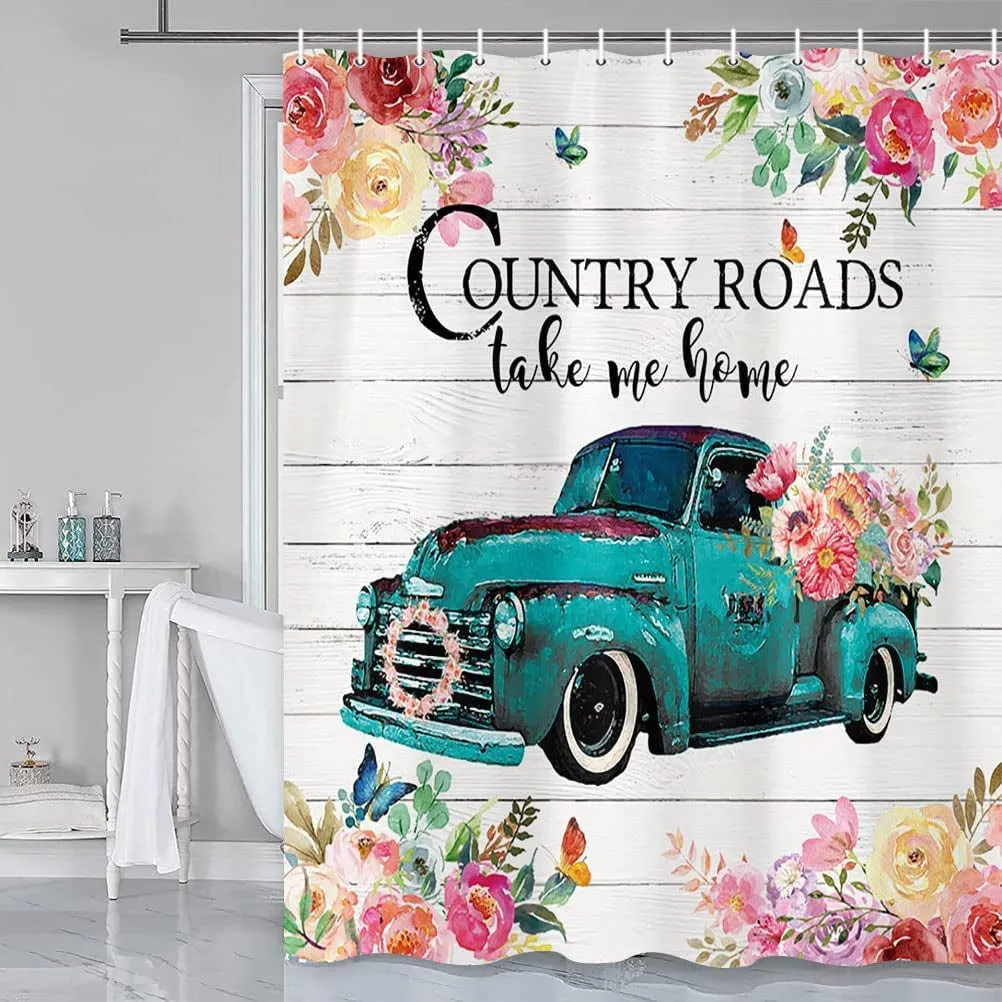 Farmhouse Shower Curtain for Bathroom