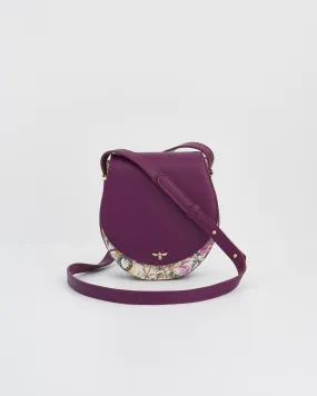 Floral Engravings Plum Saddle Bag