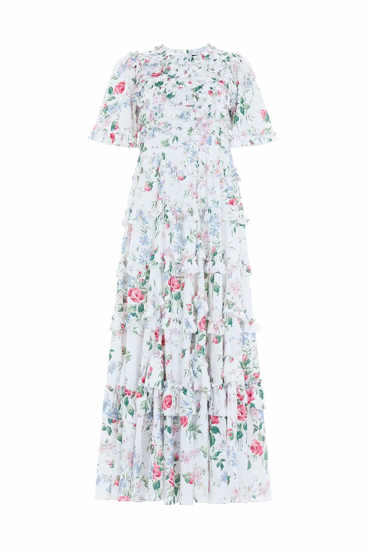 Floral Fantasy Crepe Ankle Gown