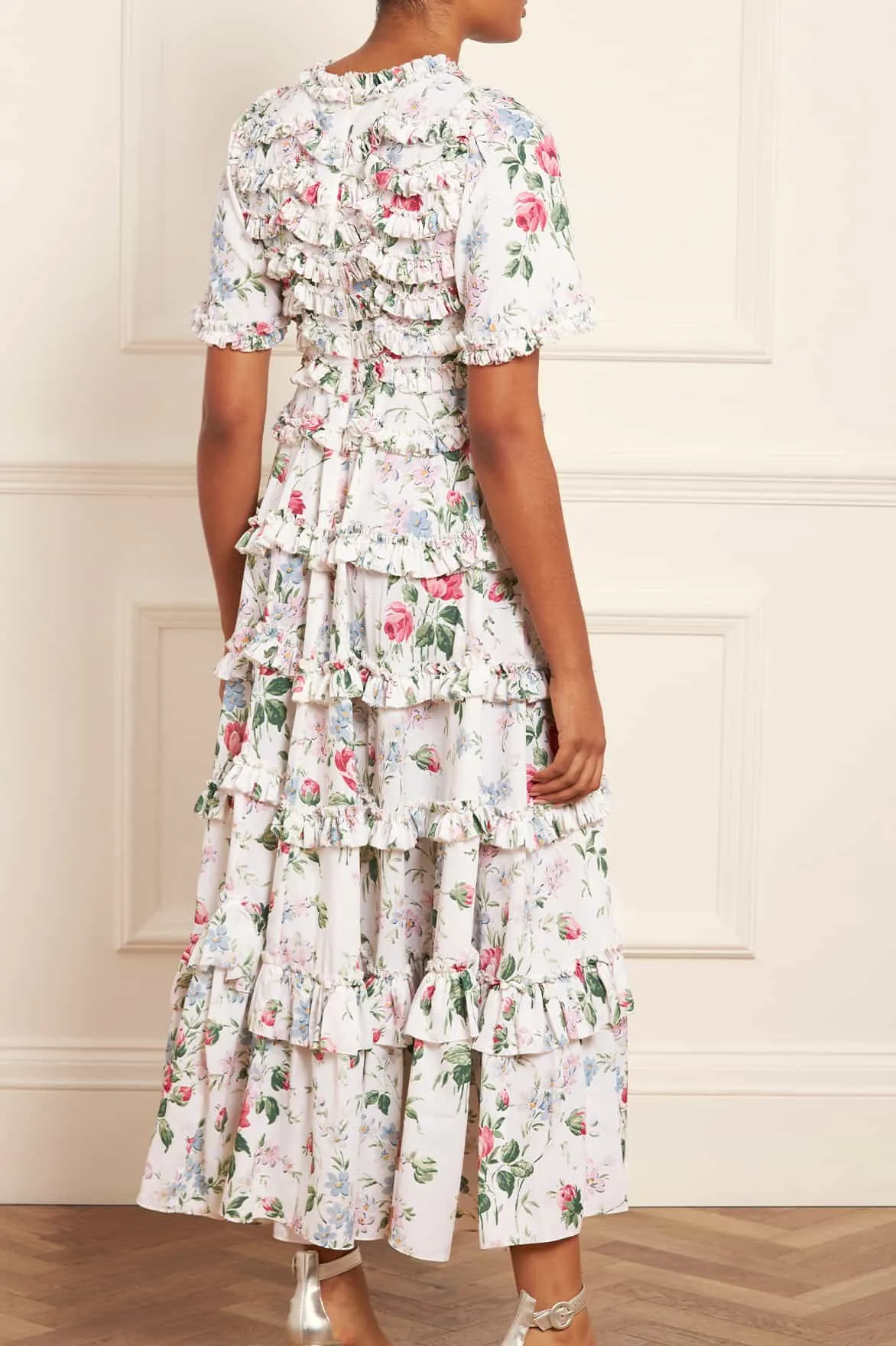 Floral Fantasy Crepe Ankle Gown