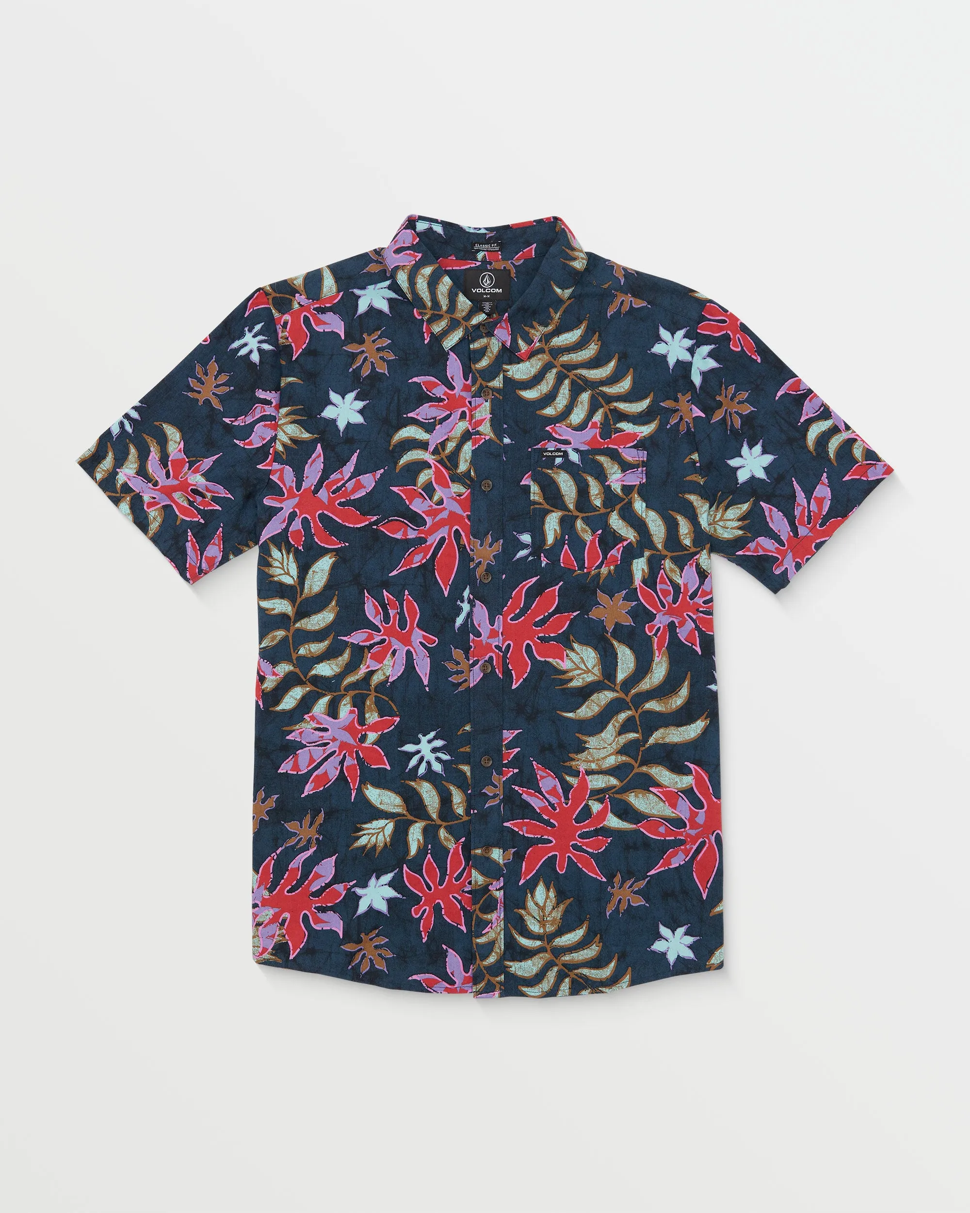 Floral Motion Short Sleeve Shirt - Navy