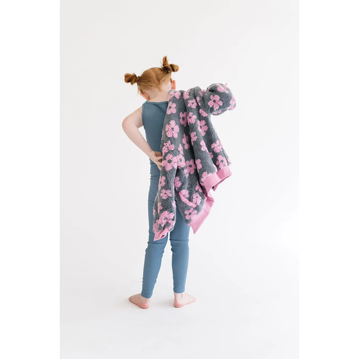 Flower Power Fleece Jacket in Pink