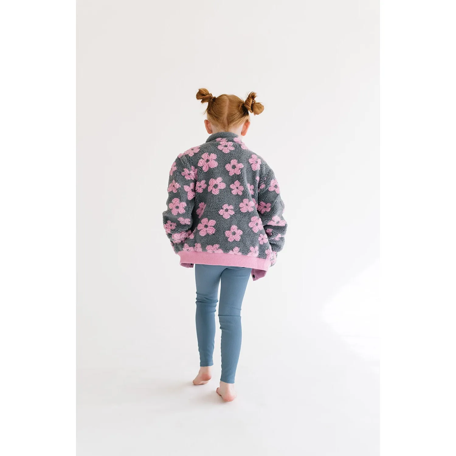 Flower Power Fleece Jacket in Pink