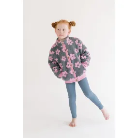 Flower Power Fleece Jacket in Pink