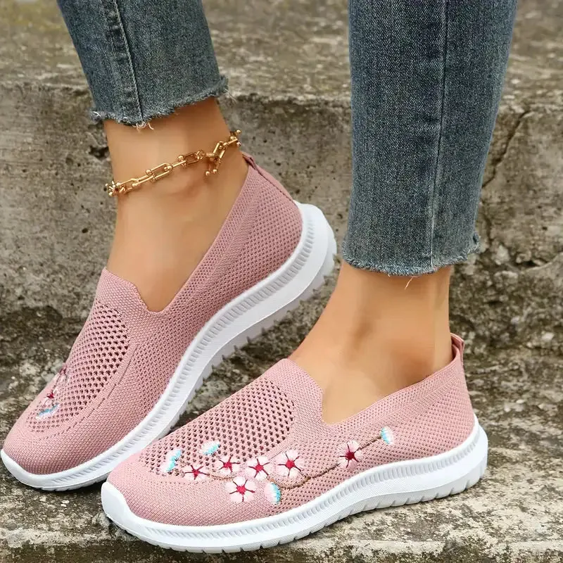 Flower White Sneakers for Women