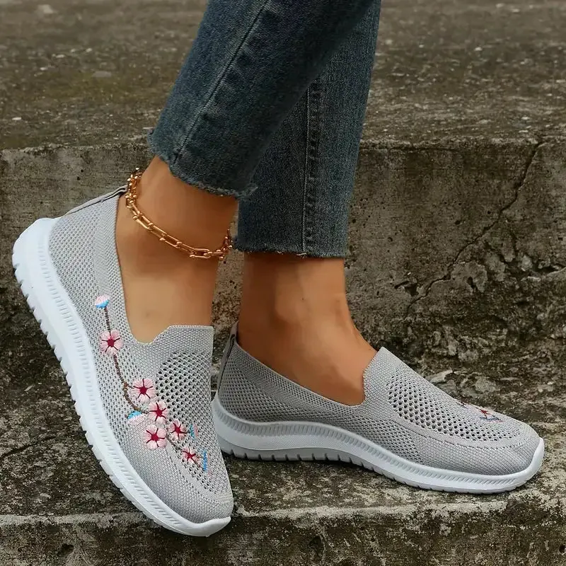 Flower White Sneakers for Women