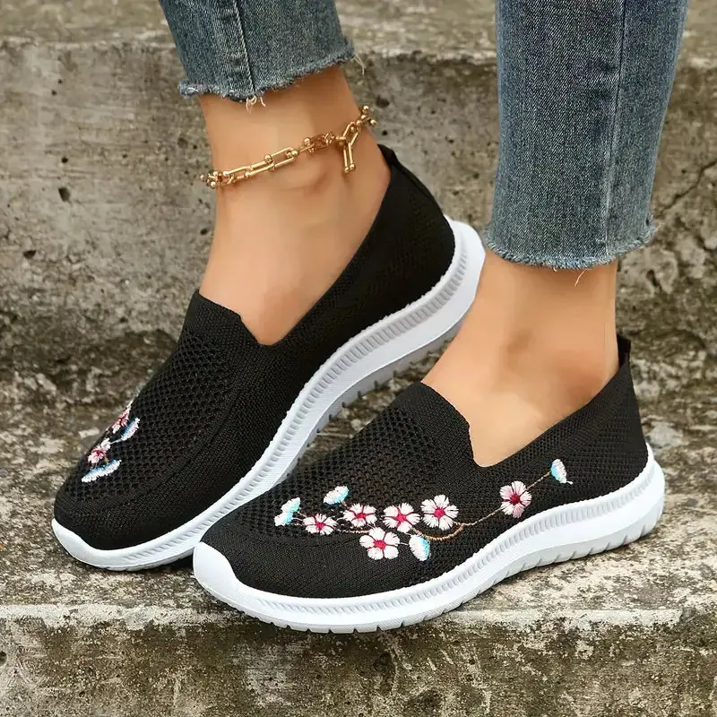 Flower White Sneakers for Women