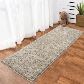 GARVEE Area Rug for Bedroom 2x10 Shag Rug for Living Room Fluffy Hallway Rug Fuzzy Entryway Rug Soft Plush Nursery Rugs Shaggy Office Carpet Aesthetic Rugs Non Sheeding Solid Rug Taupe