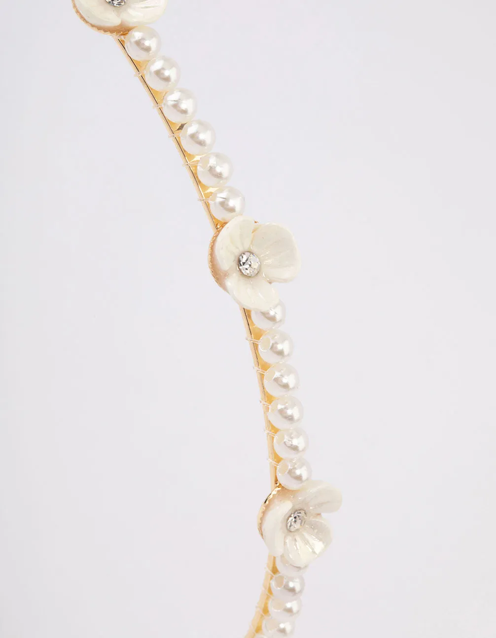 Gold Flower Pearl & Diamante Headband