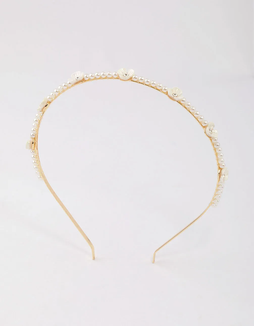 Gold Flower Pearl & Diamante Headband