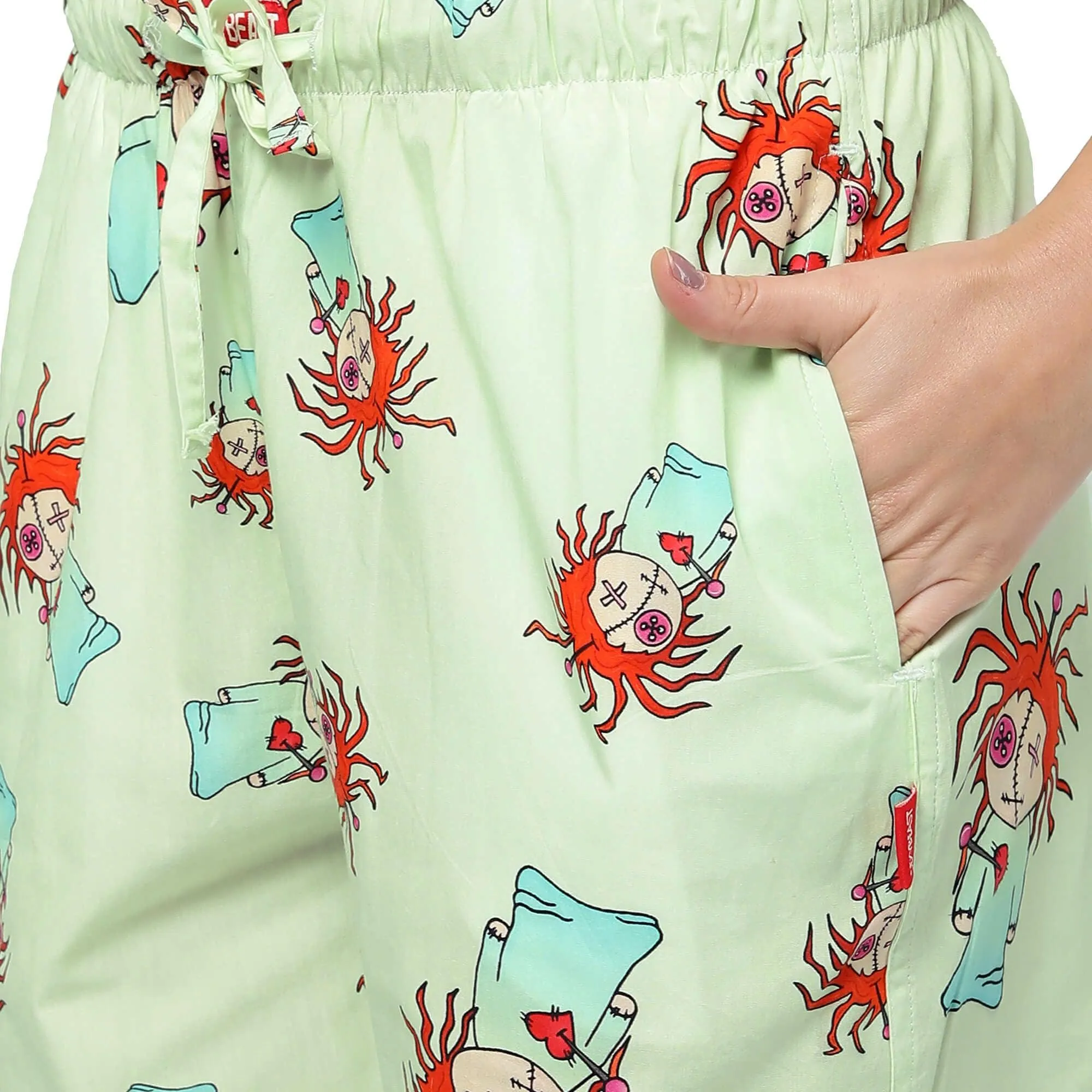 Green Voodoo Dolls Pyjamas For Women