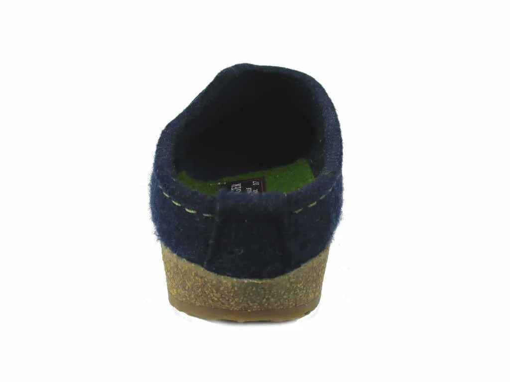 Haflinger Kanon Slippers Clogs Mules Wool Felt Scuffs Slip On House Blue Shoes