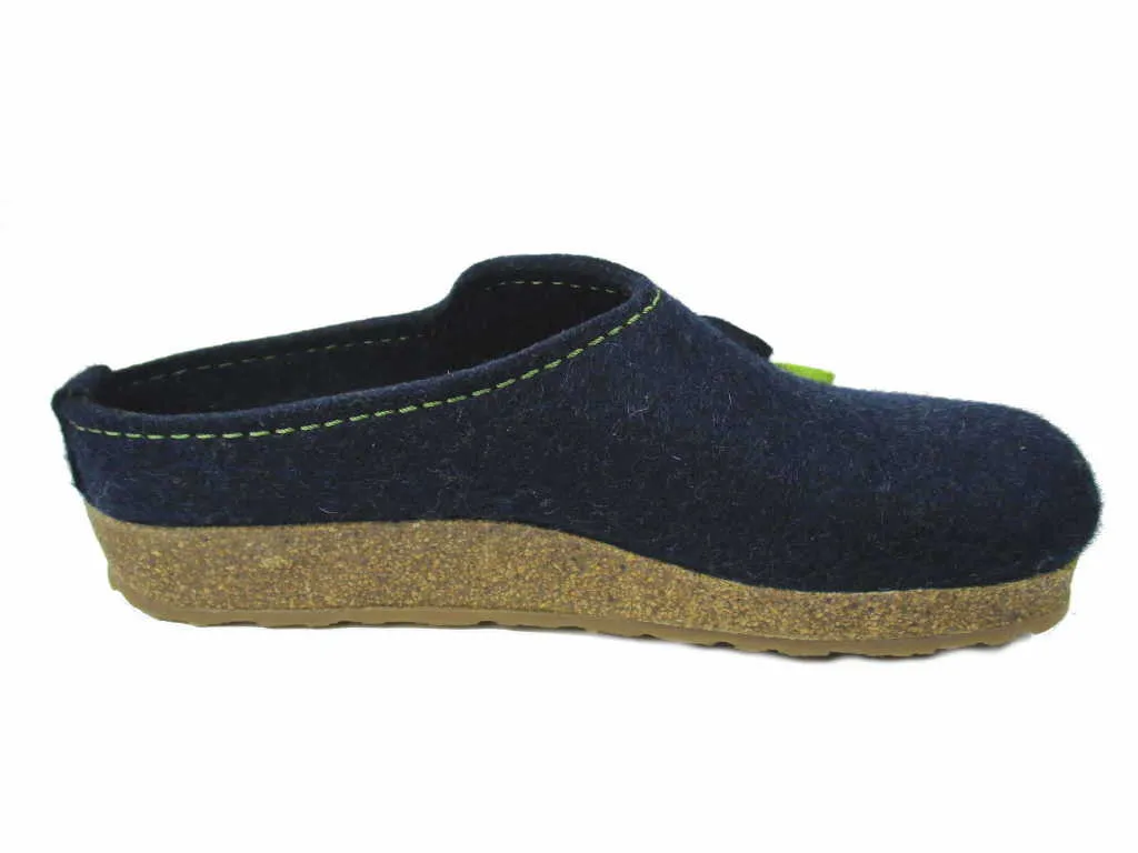 Haflinger Kanon Slippers Clogs Mules Wool Felt Scuffs Slip On House Blue Shoes