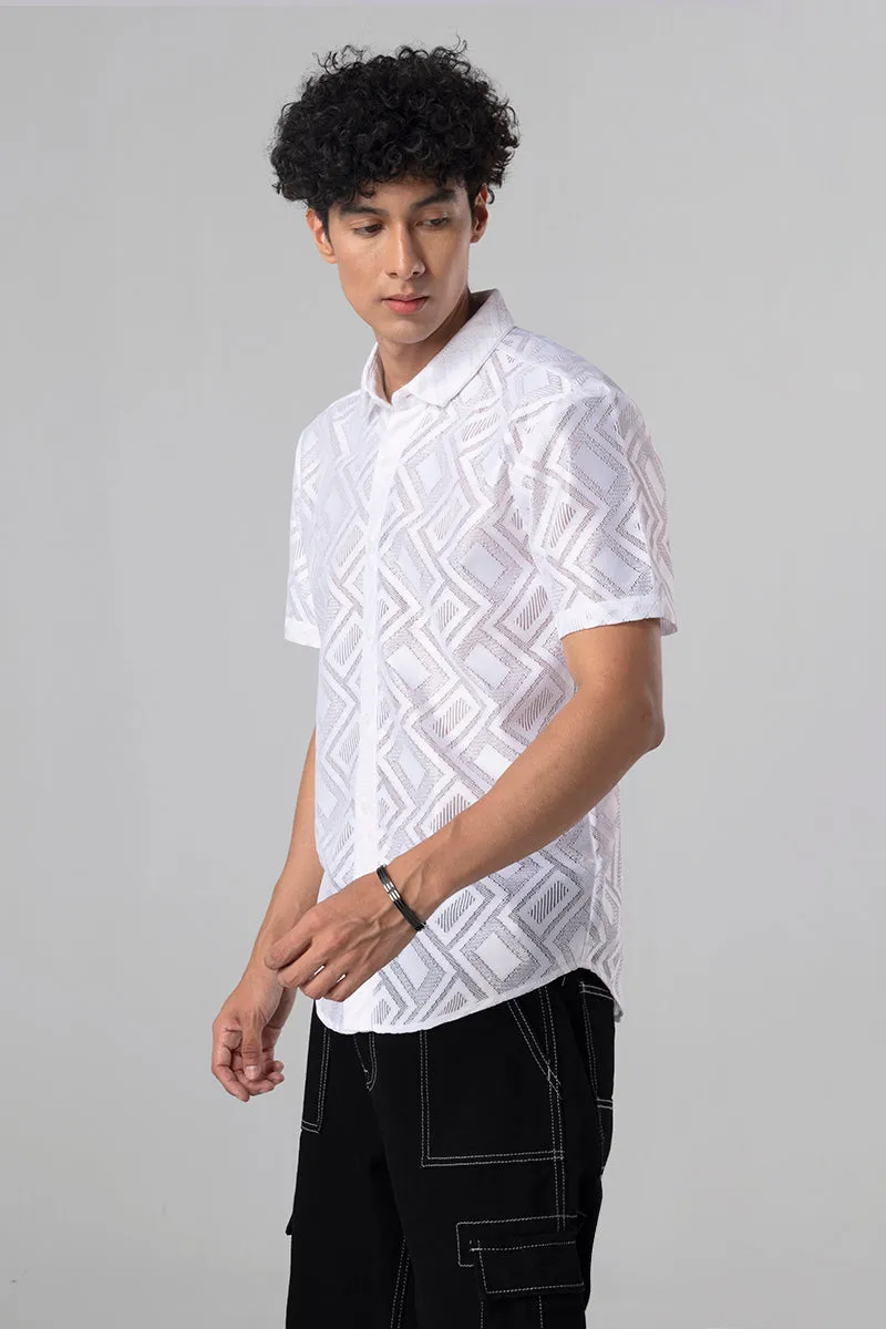 Hawaiian Hakoba Rectangle White Shirt